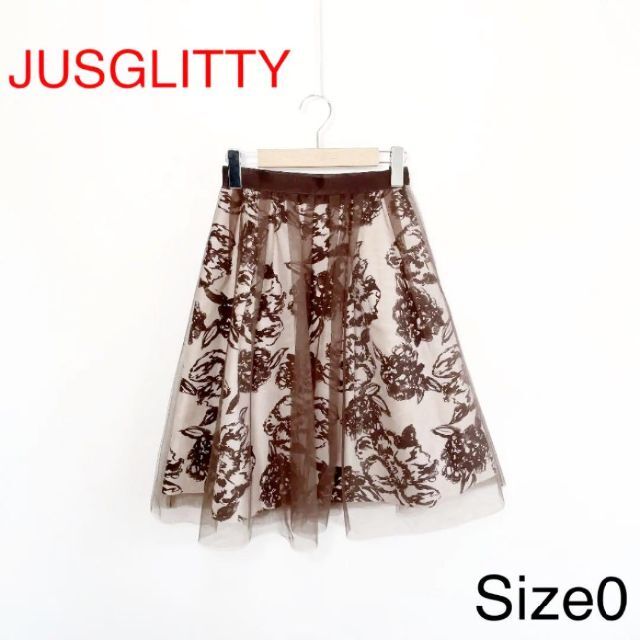 JUSGLITTY チュール重ね単色プリントスカート 3890 | フリマアプリ ラクマ