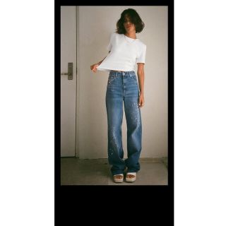 ザラ(ZARA)のZARA  クロップド丈Tシャツホワイト(その他)