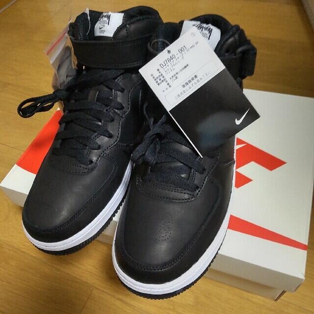 Stussy×Nike Air Force 1 Mid Black 25.5