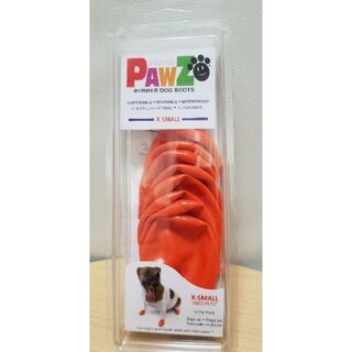 Pawz　ポウズ　ラバードッグブーツ　X-small　小型犬　オレンジ　8枚(犬)