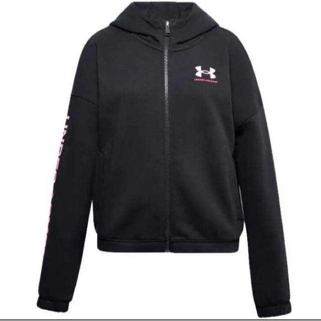 UNDER ARMOUR(アンダーアーマー)の送料無料 新品 underarmour ライバルフリース フルジップ フーディー キッズ/ベビー/マタニティのキッズ服女の子用(90cm~)(ジャケット/上着)の商品写真