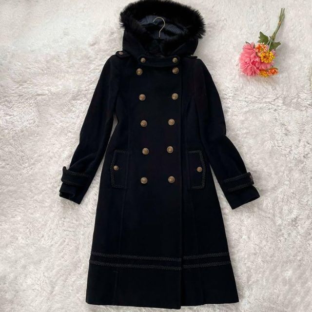 美品】GRACE CONTINENTAL カシミヤ混 コート フォックスファー