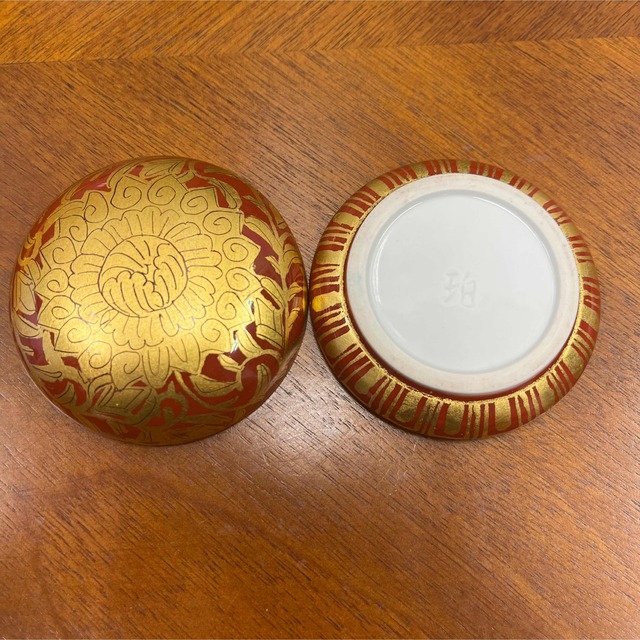 小野珀子 金襴手香合 共箱栞 茶道具 小野次郎 釉裏金彩 | ecotours-of