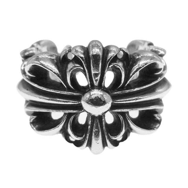 Chrome Hearts(クロムハーツ)のCHROME HEARTS クロムハーツ（原本有） ダブル フローラル クロス リング シルバー系【中古】 メンズのアクセサリー(リング(指輪))の商品写真