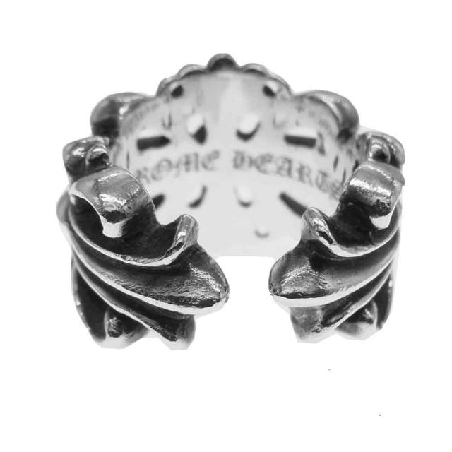 Chrome Hearts(クロムハーツ)のCHROME HEARTS クロムハーツ（原本有） ダブル フローラル クロス リング シルバー系【中古】 メンズのアクセサリー(リング(指輪))の商品写真