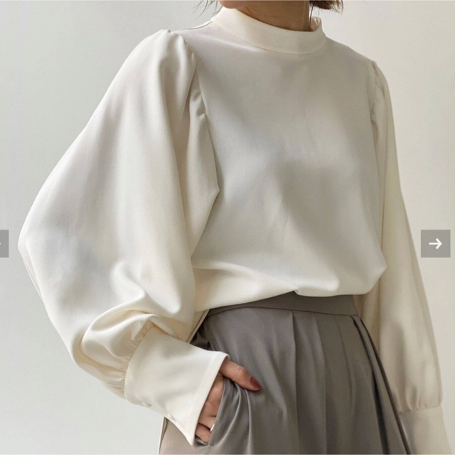 レディース新品☆ Stand Collar Blouse/ホワイト