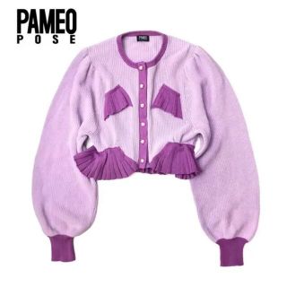 新品未使用☆PAMEO POSEシャギーモールライトブルーカーディガン