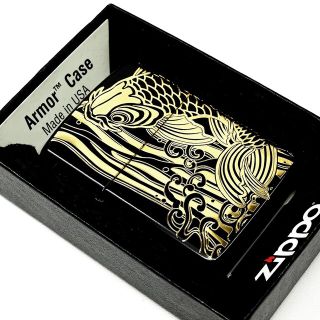 ZIPPO - 新品 ZIPPO アーマー昇鯉 ２面彫り ブラック＆ゴールド ...