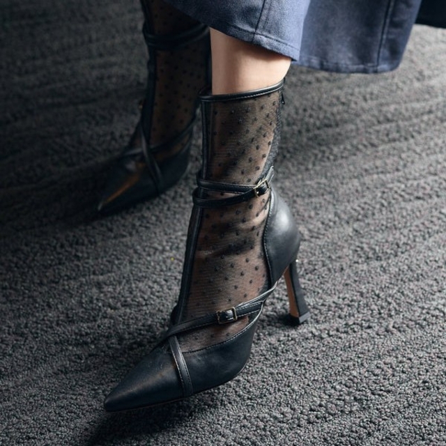 サイズ3737ヒールの高さDouble Belt Ankle Boots