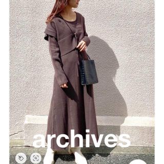 アルシーヴ(archives)の【当日発送】【値下げ】archives ニットワンピース　ビスチェ(ロングワンピース/マキシワンピース)