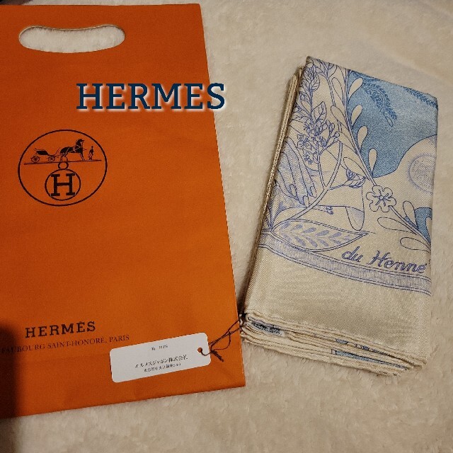 タグ付き 未使用 レア HERMES エルメス シルク スカーフ カレ90-