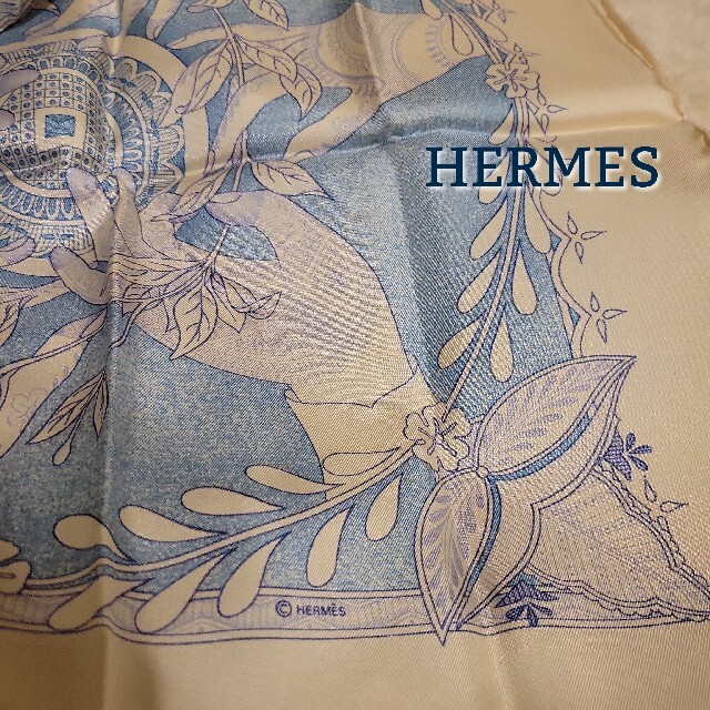 タグ付き　未使用　レア　HERMES　エルメス　シルク　スカーフ　カレ90