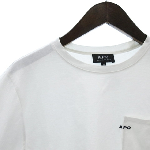 A.P.C(アーペーセー)のアーペーセー Tシャツ カットソー 長袖 クルーネック コットン 刺繍 白 XS メンズのトップス(Tシャツ/カットソー(七分/長袖))の商品写真