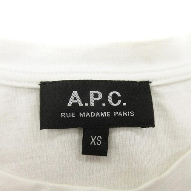 A.P.C(アーペーセー)のアーペーセー Tシャツ カットソー 長袖 クルーネック コットン 刺繍 白 XS メンズのトップス(Tシャツ/カットソー(七分/長袖))の商品写真