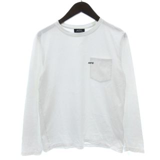 アーペーセー(A.P.C)のアーペーセー Tシャツ カットソー 長袖 クルーネック コットン 刺繍 白 XS(Tシャツ/カットソー(七分/長袖))