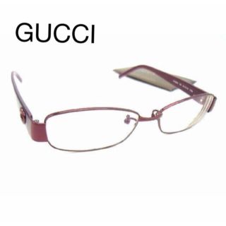 グッチ(Gucci)の☆証明書付き GUCCI グッチ  度入り メガネ ボルドー系(サングラス/メガネ)