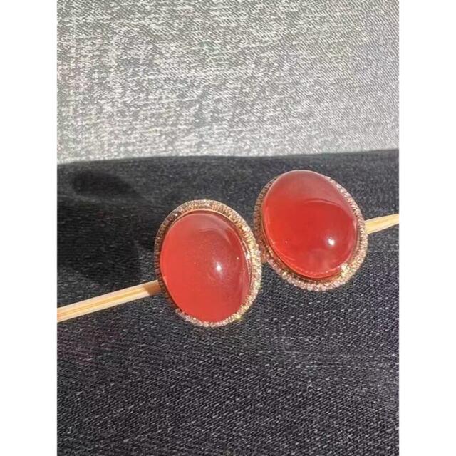 ⭐︎【高級】天然 インカローズ ピアス k18 7.89g