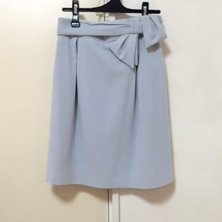 レッセパッセ(LAISSE PASSE)の美品♡リボンベルト付スカート(ひざ丈スカート)