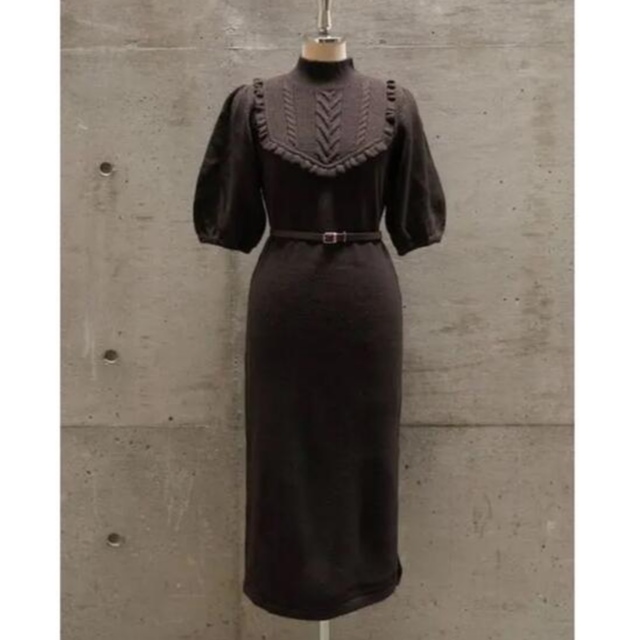 Her lip to - herlipto Belted Ruffle Cable-Knit Dressの通販 by ぱぴ's shop｜ハー