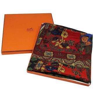 エルメス(Hermes)のHERMES エルメス カレジェアン 140 カシシル カレ ショール ストール(ストール/パシュミナ)