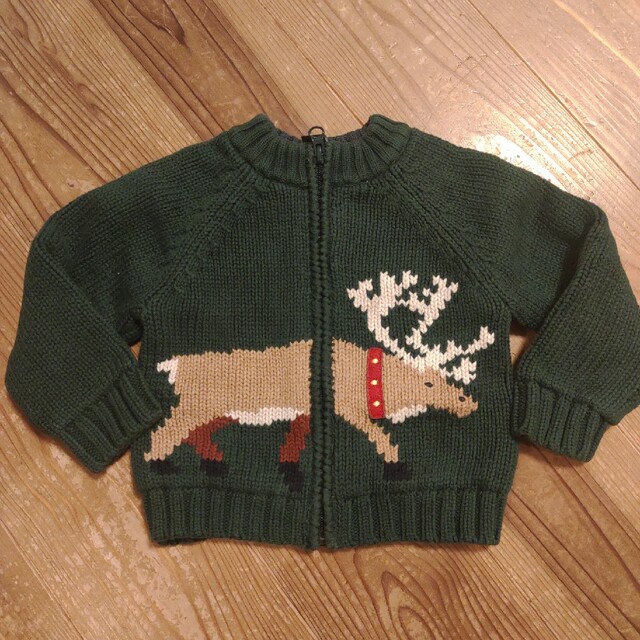 babyGAP(ベビーギャップ)のクリスマスに！　GAP　トナカイ　80size キッズ/ベビー/マタニティのキッズ服男の子用(90cm~)(カーディガン)の商品写真