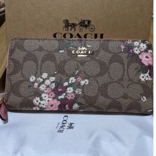 コーチ(COACH)のCOACH  長財布　シグネチャー小さな花柄２(財布)