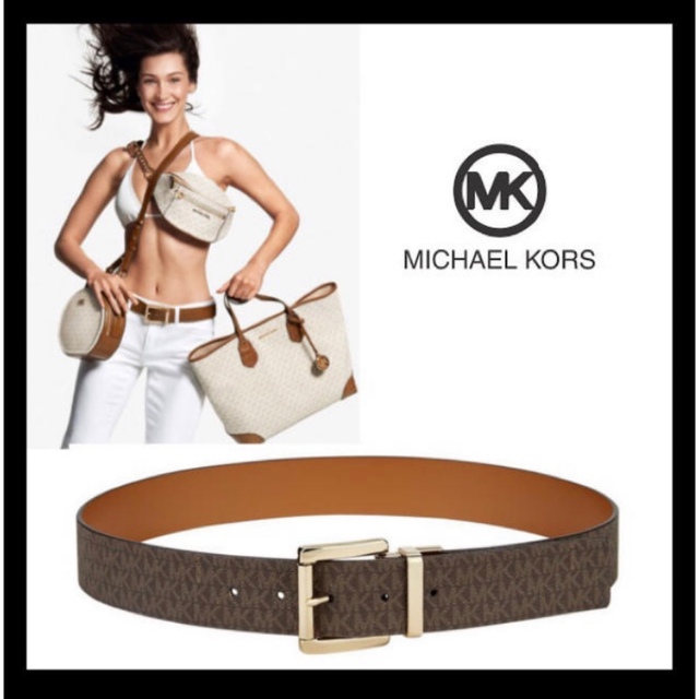 Michael Kors(マイケルコース)のベルト マイケルコース レザー リバーシブル MKロゴ 日本未入荷 Sサイズ  レディースのファッション小物(ベルト)の商品写真