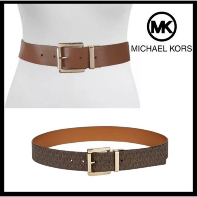 Michael Kors(マイケルコース)のベルト マイケルコース レザー リバーシブル MKロゴ 日本未入荷 Sサイズ  レディースのファッション小物(ベルト)の商品写真