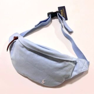 ポロラルフローレン(POLO RALPH LAUREN)のユニセックスOK♫新品 ラルフローレン ウエストバッグ キャンバス スカイブルー(ウエストポーチ)