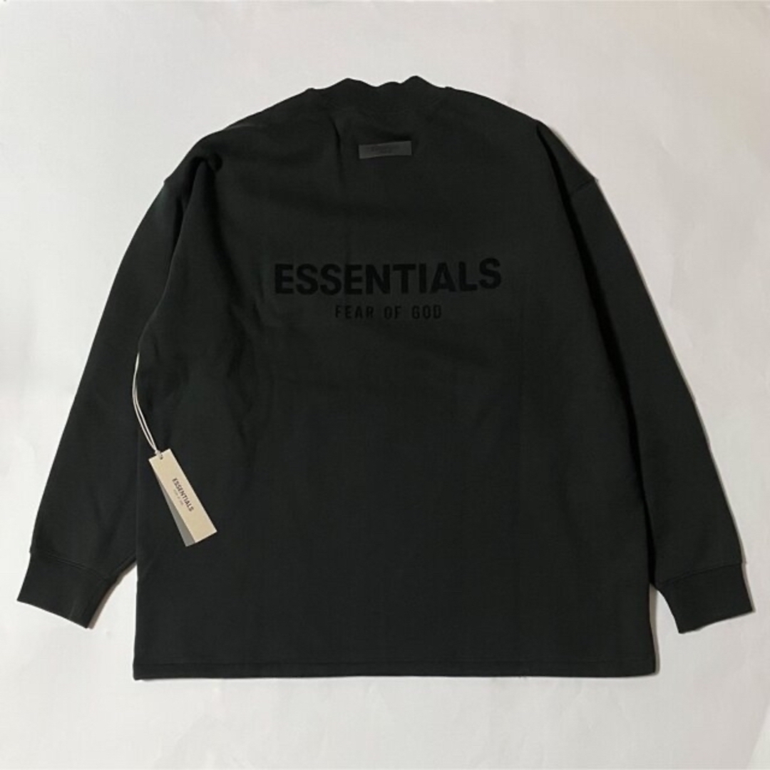 ESSENTIALS ブラック リラックス スウェットシャツ