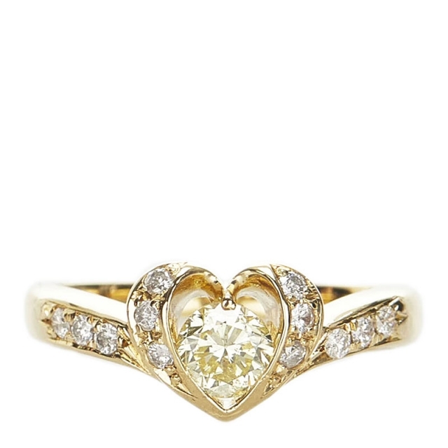 流行 美品 K18YG イエローゴールド リング 指輪 ダイヤ 0.60ct 【1