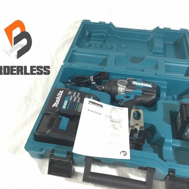 ☆未使用品☆makita マキタ 40Vmax 充電式インパクトレンチ TW001GRDX バッテリー2個(BL4025 2.5Ah)付き 充電器(DC40RA)付き 60412