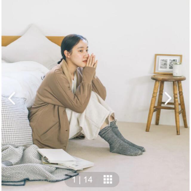 nest Robe(ネストローブ)の北欧、暮らしの道具店　裏起毛ルームカーディガン　美品 レディースのトップス(カーディガン)の商品写真