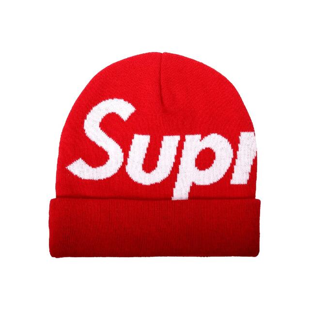 supreme ニット帽 ビッグロゴ ブラック シュプリーム ビーニー