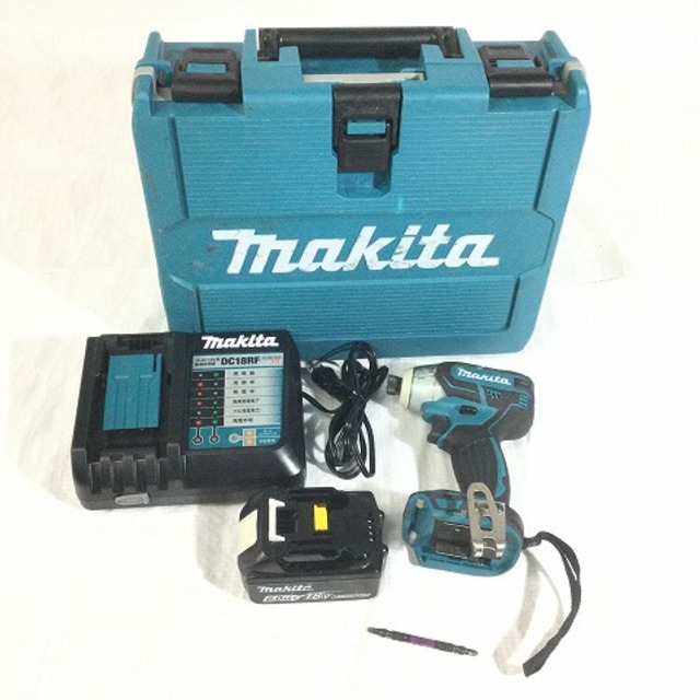 ☆比較的綺麗です☆makita マキタ 18V 充電式ソフトインパクトドライバ TS141D バッテリー(18V 6.0Ah) 充電器 ケース付き  電動工具 60495