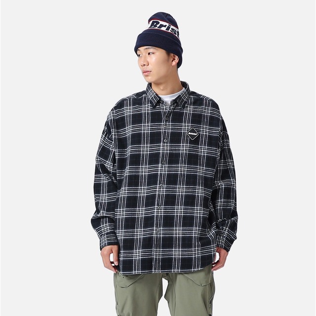 F.C.R.B 22AW BIG LOGO FLANNEL BAGGYSHIRT