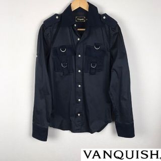 ヴァンキッシュ(VANQUISH)の美品 ヴァンキッシュ 長袖シャツ ネイビー サイズ46(シャツ)