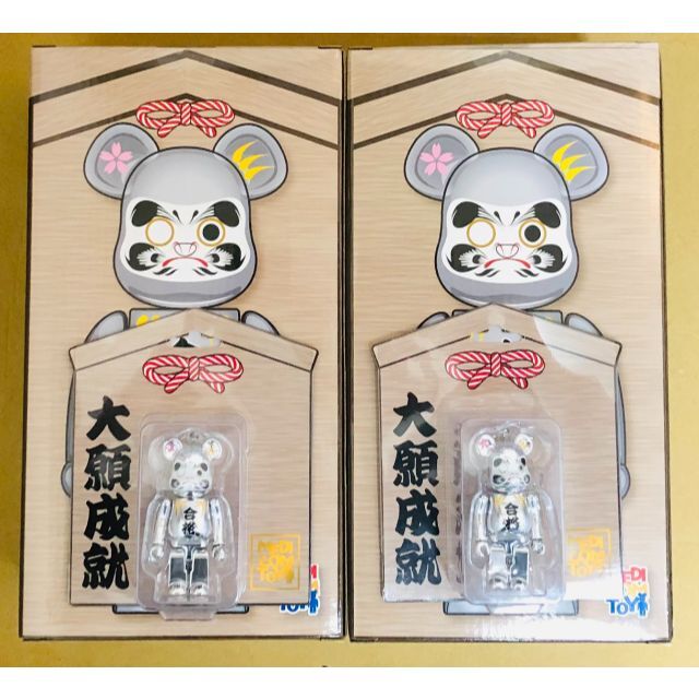 BE@RBRICK 達磨 合格 銀メッキ 100%/400% 2セット