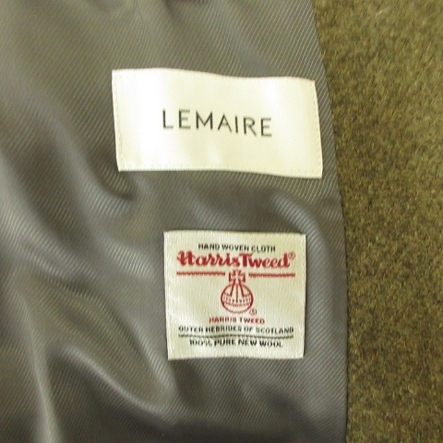 LEMAIRE(ルメール)のルメール ハリスツイード 21AW ステンカラー コート 48 カーキ  メンズのジャケット/アウター(ステンカラーコート)の商品写真