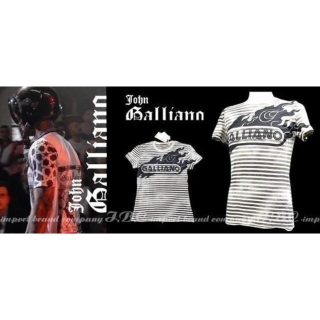 John Galliano(ジョンガリアーノ)の★galliano ジョンガリアーノ★オーバーダイボーダーTシャツ★S★キャメル メンズのトップス(Tシャツ/カットソー(半袖/袖なし))の商品写真