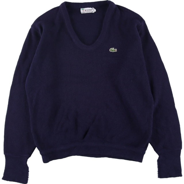 70年代 ラコステ LACOSTE IZOD Vネック アクリルニットセーター メンズXL ヴィンテージ /eaa266658