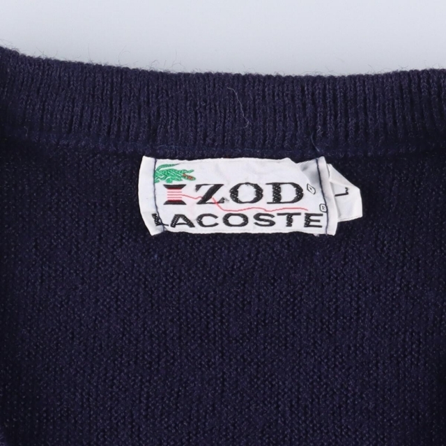 70年代 ラコステ LACOSTE IZOD Vネック アクリルニットセーター メンズXL ヴィンテージ /eaa266658