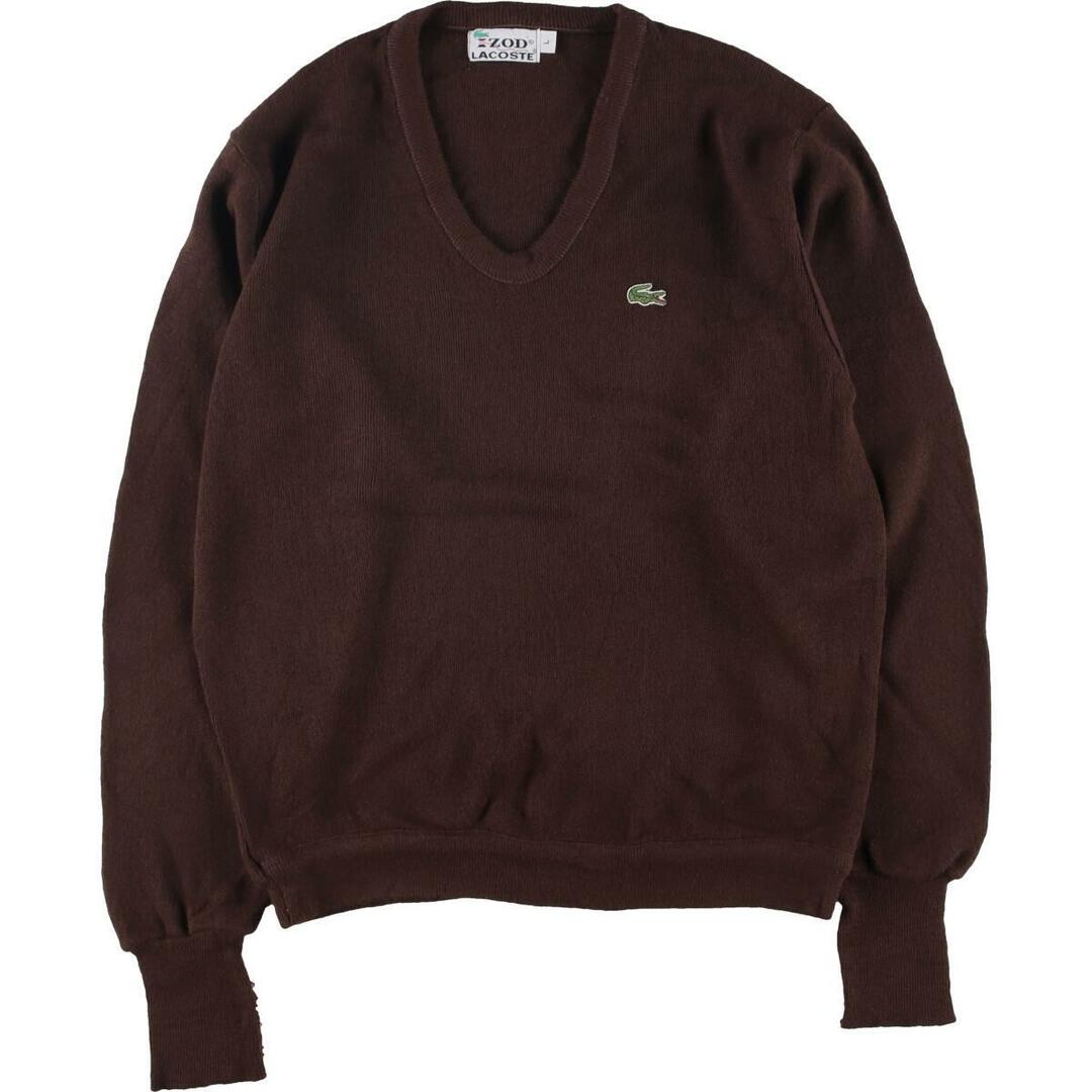 70年代 ラコステ LACOSTE IZOD Vネック アクリルニットセーター メンズXL ヴィンテージ /eaa266660