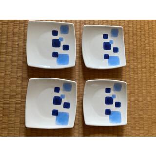タチキチ(たち吉)の金麦CP 京都たち吉謹製　藍霞角小皿×4(食器)