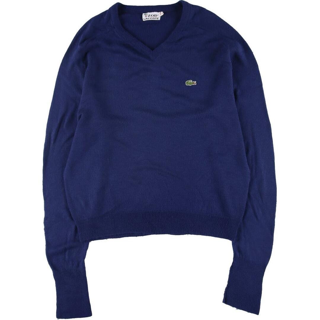 58cm裄丈70年代 ラコステ LACOSTE IZOD Vネック アクリルニットセーター メンズXXL ヴィンテージ /eaa266663