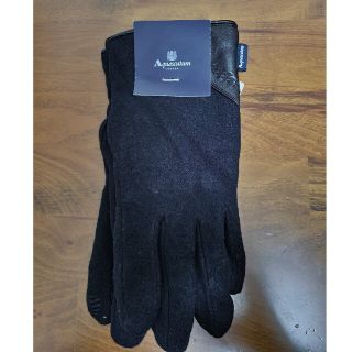 アクアスキュータム 手袋 グローブ 未使用 ウール/ナイロン レザートリム ブランド 小物 黒 メンズ ブラック Aquascutum