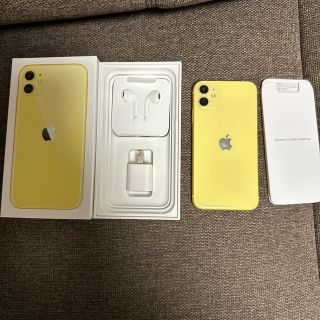 アイフォーン(iPhone)のiPhone11 128GB イエロー　付属品有(スマートフォン本体)