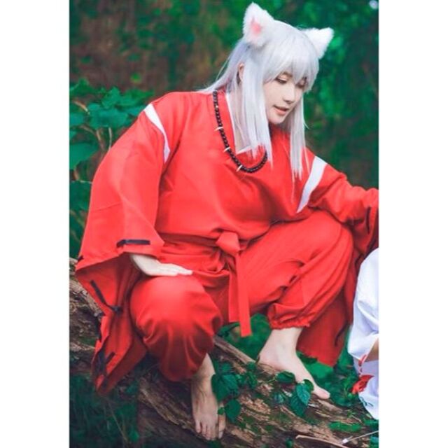 新品 犬夜叉【ウィッグ付】M コスプレ 衣装 フルセット 耳 言霊の念珠