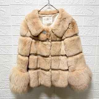 美品✨グレースクラス リアルファーコート ビジューボタン 38