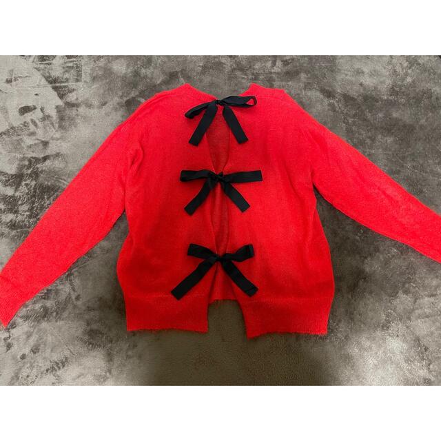 MIU MIU - miumiu 赤 リボン ニットの通販 by Miho Miura's shop MIU MIU - miumiu 赤 リボン ニットの通販 by Miho Miura's shop